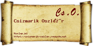 Csizmarik Oszlár névjegykártya